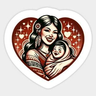 Vintage Motherhood Love Heart Symbol of Maternal Affection Sticker